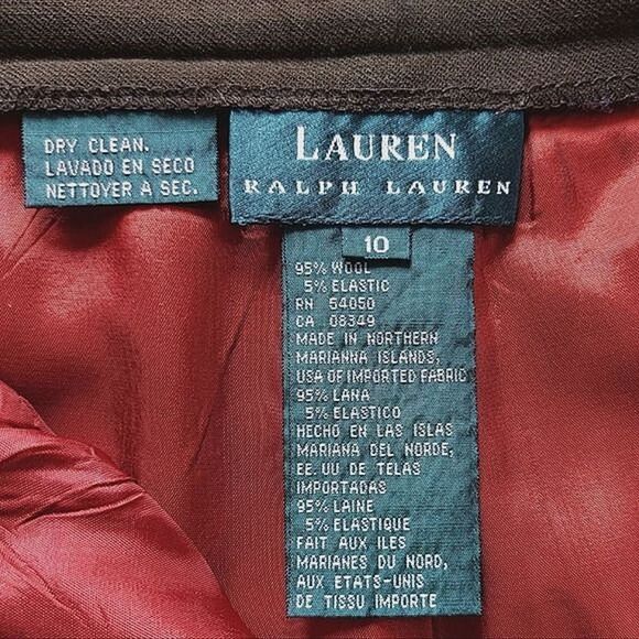 Vtg Ralph Lauren dark olive pleated wool blend trousers - Picture 3 of 9